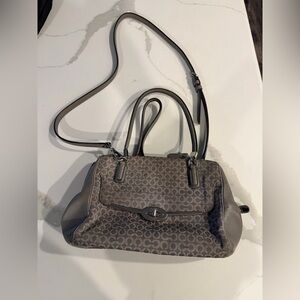 COACH Gray Signature Jacquard & Leather MADISON MADELINE Satchel 25215